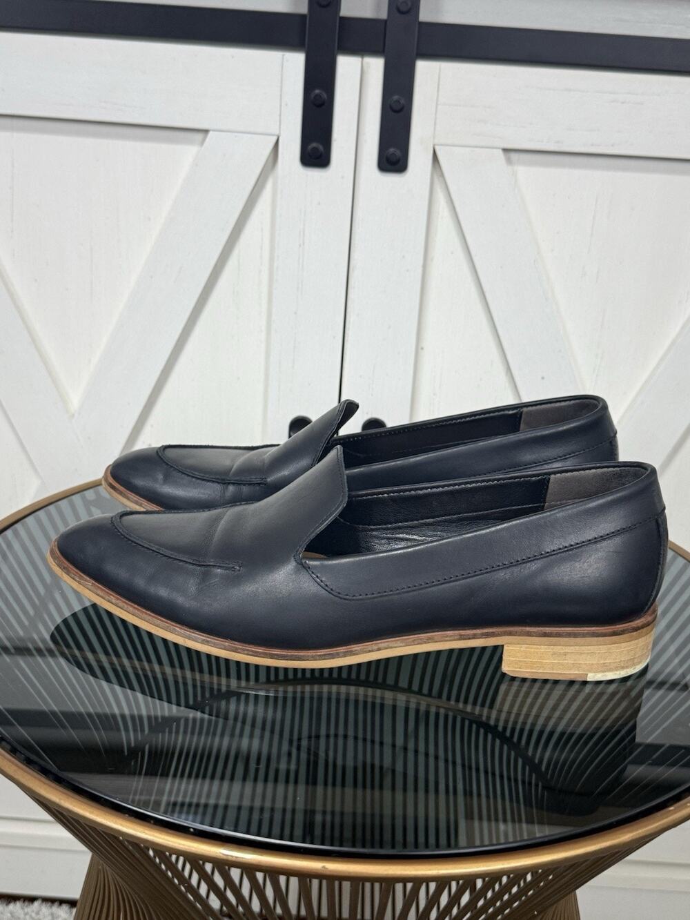 Everlane Made In Italy The Modern Loafer Leather Black Flats Slip On Shoes 9.5